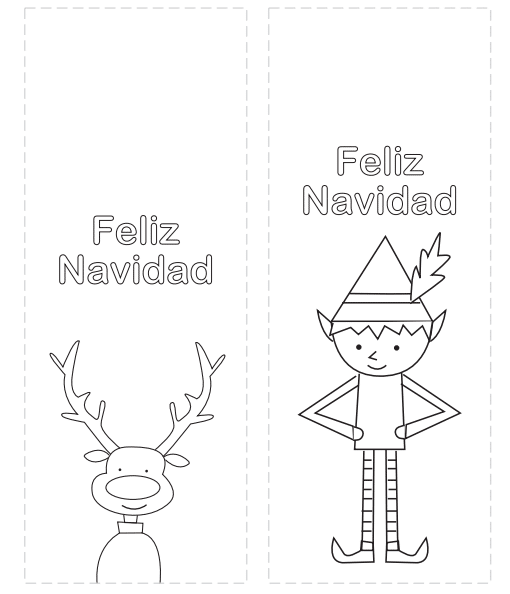 Marcapãginas de navidad para colorear