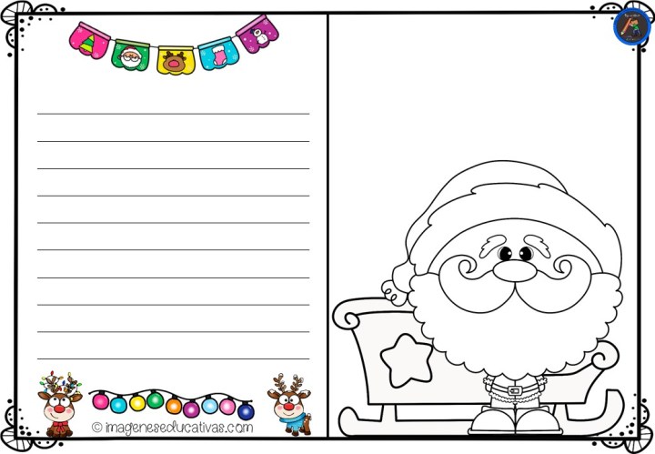 Tarjetas de navidad para escribir y colorear â imagenes educativas