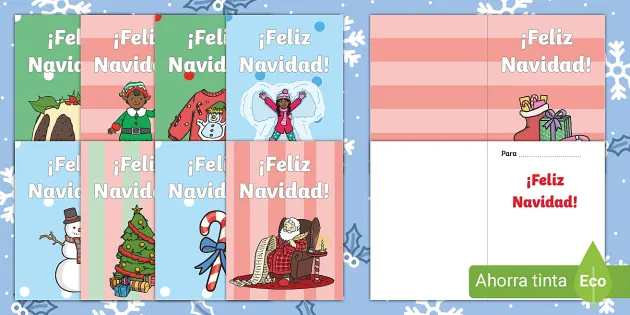 Tarjeta de felicitaciãn para imprimir feliz navidad