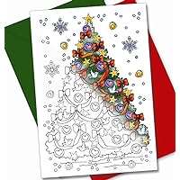 Pack christmas color your own postcards x coloring merry christmas greeting cards holiday xmas activity post card for friends family kids adult grandchildren students letter to santa