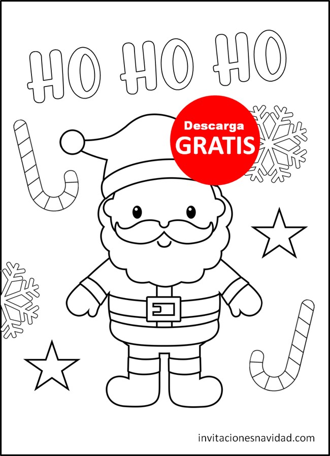 Dibujos de navidad para colorear invitaciones navidad