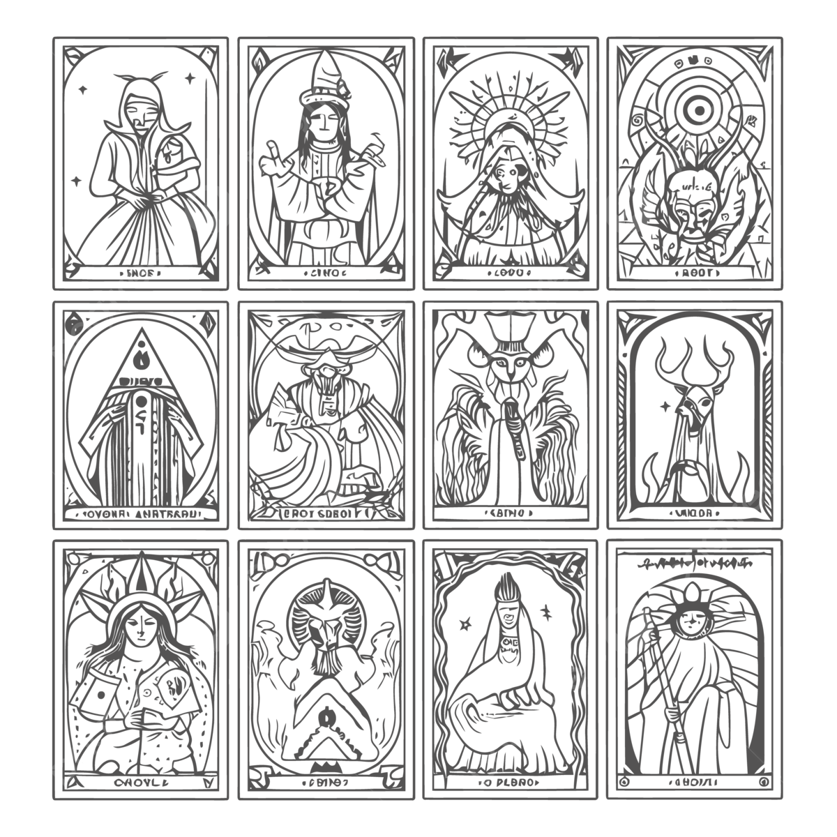 Tarot cards outline png transparent images free download vector files