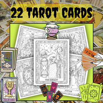 Tarot magic unveiled tarot cards coloring pages for mystical creativity made by teachers