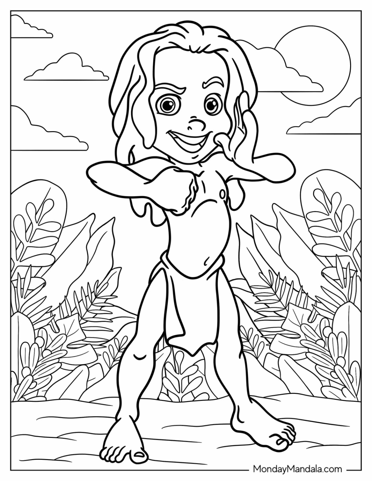 Tarzan coloring pages free pdf printables