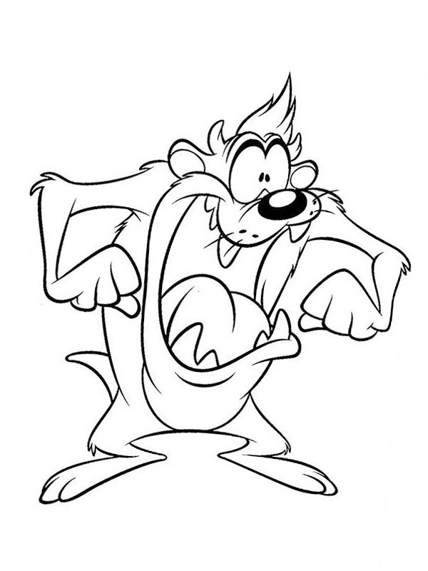 Tasmanian devil looney tunes coloring page