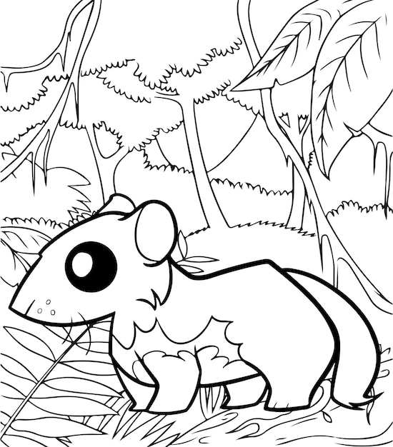 Premium vector cute tasmanian devil coloring pages for kids