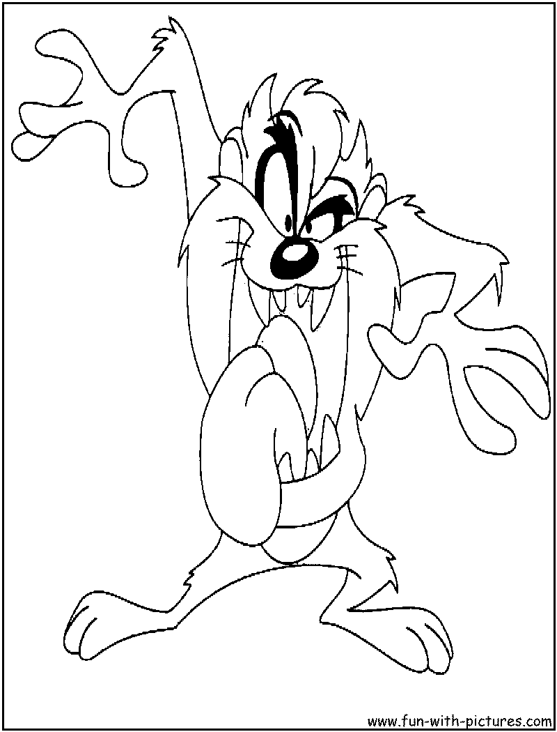 Taz tasmanian devil coloring page