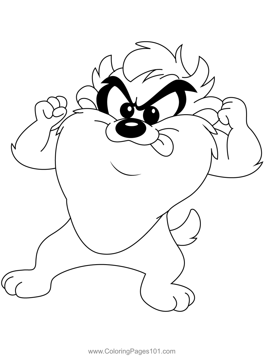 Tasmanian devil coloring page for kids