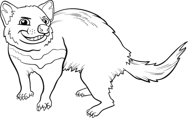 Premium vector tasmanian devil cartoon coloring page