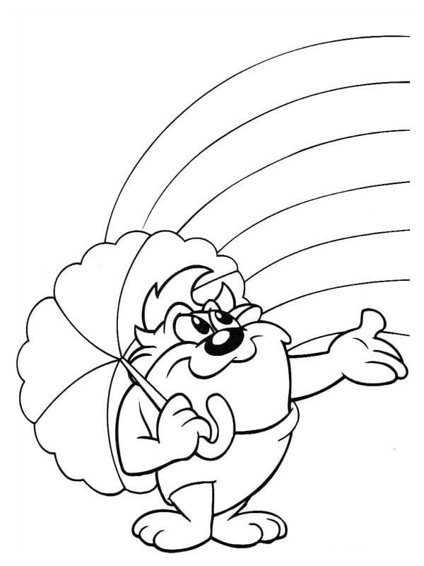 Cute tasmanian devil coloring page