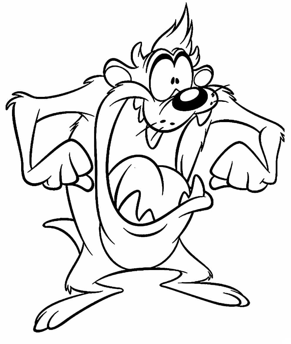 Funny tasmanian devil coloring page