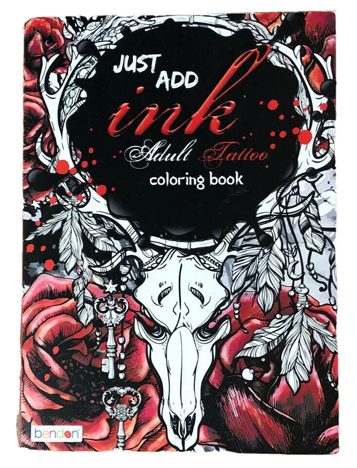 New just add ink adult tattoo coloring book by bendon projects new