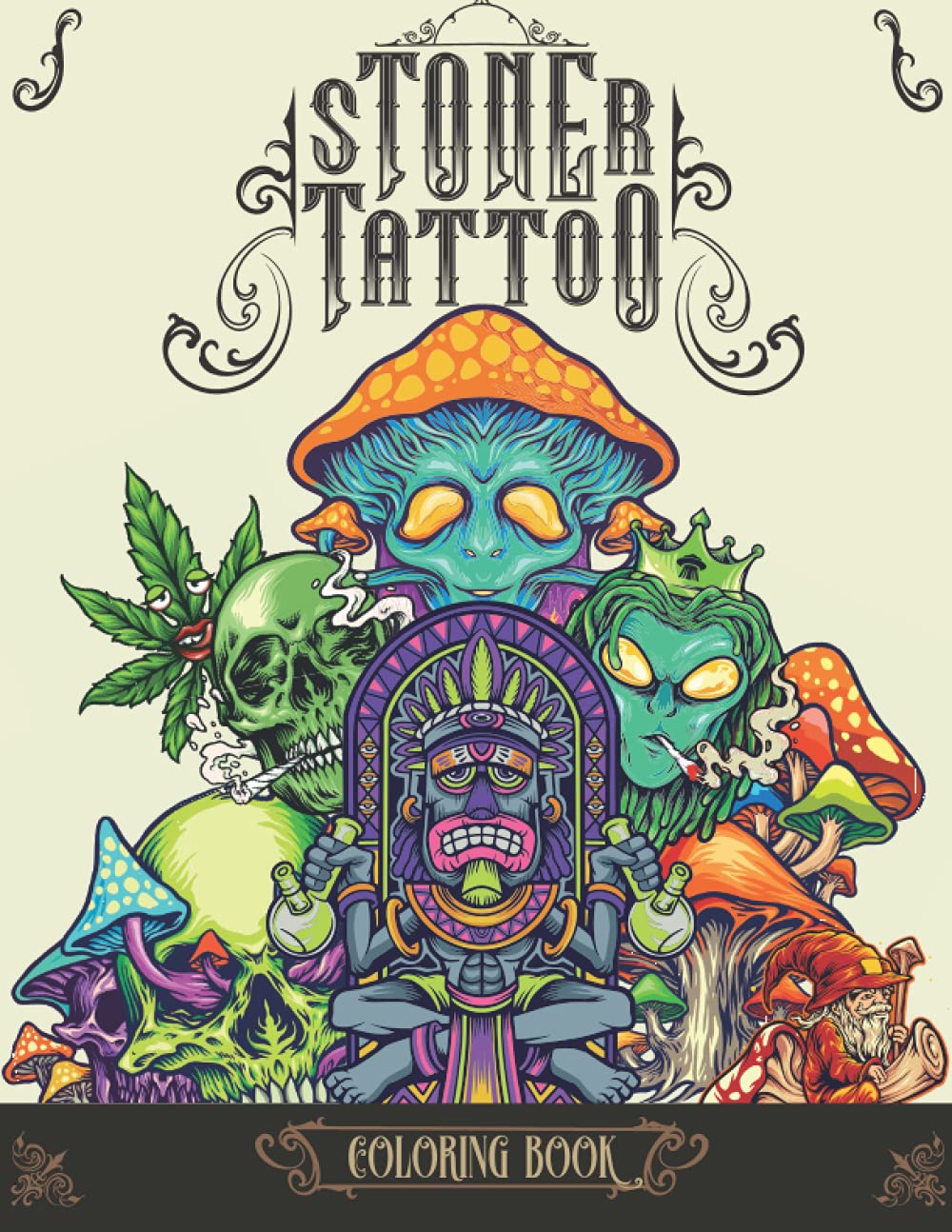 Stoner tattoo adult coloring book polygon publishing