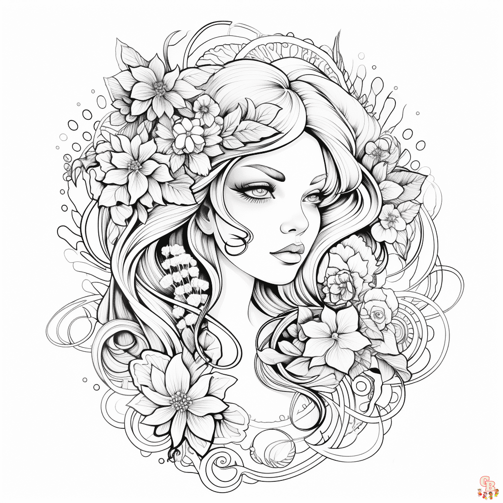 Printable tattoo coloring pages free for kids and adults