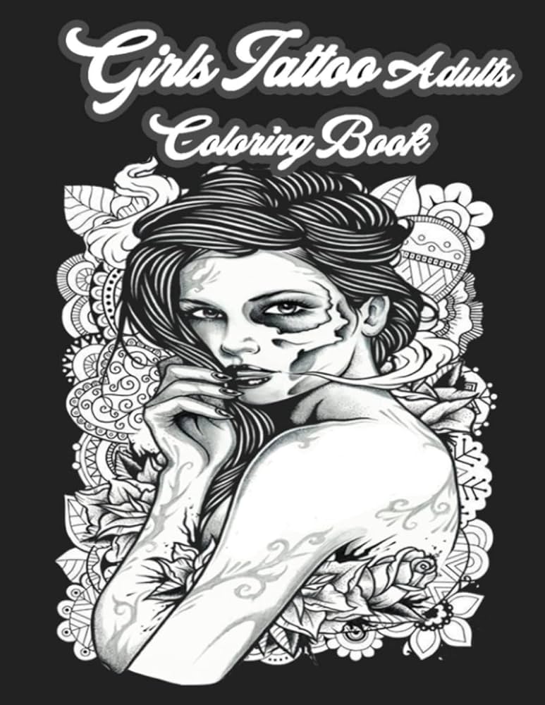 Girls tattoo adults coloring bookillustrations with mafia girlsstreet gang coloring bookrapper lifestyle for adults art coloring be books