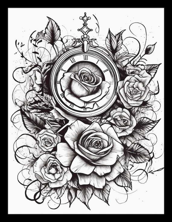 Intricate tattoos coloring pages for adults instant download pdf printable digital product designs