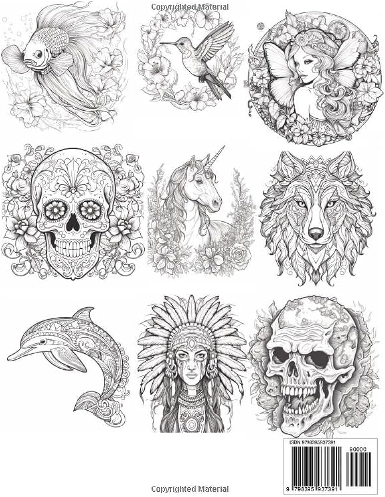 Tattoo design coloring books for adults immerse yourself explore captivating tattoo design coloring books imaginative ink tattoo coloring book for adults kunjal ray books