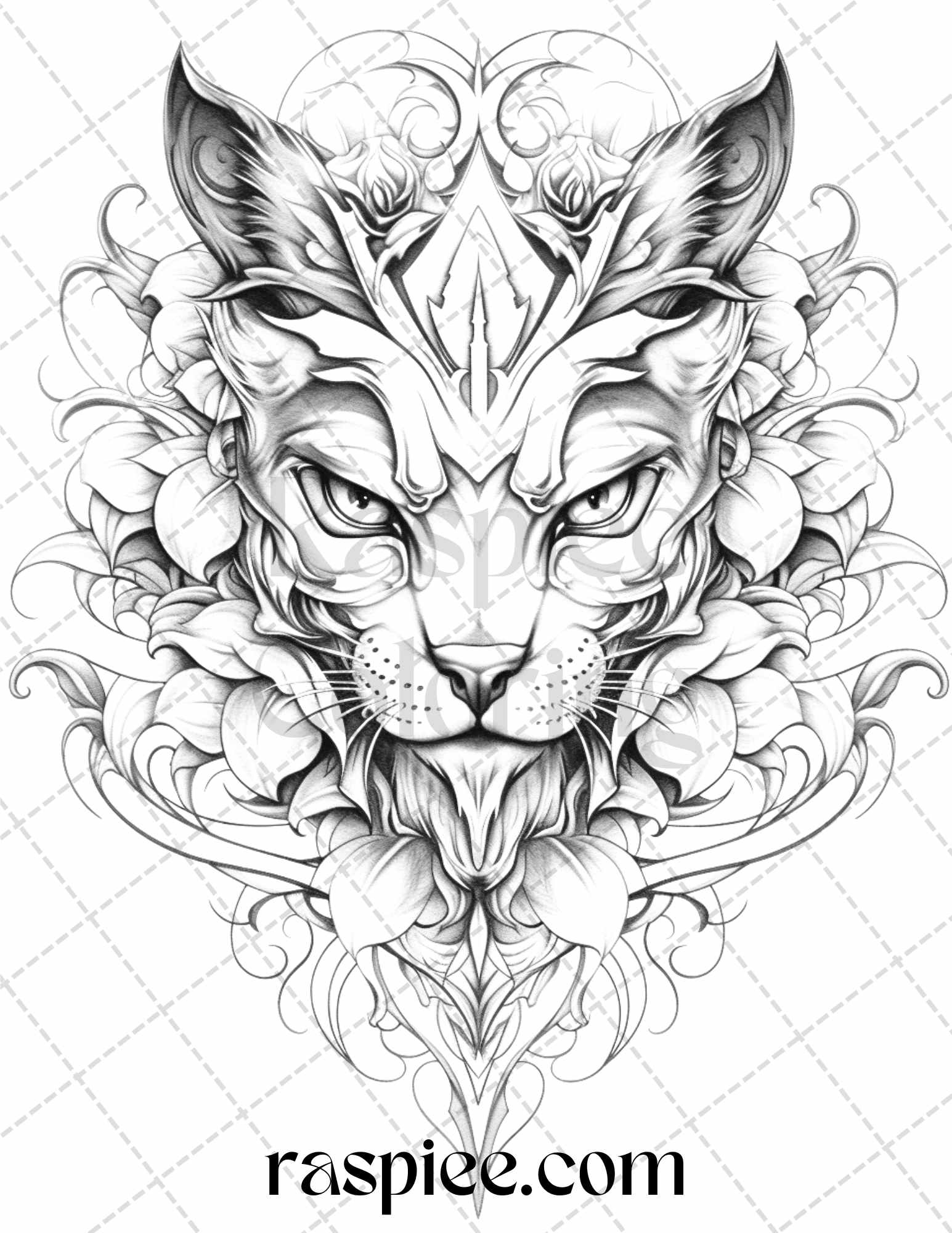 Beautiful tattoos grayscale coloring pages printable for adults pd â coloring