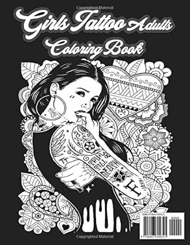 Girls tattoo adults coloring bookillustrations with mafia girlsstreet gang coloring bookrapper lifestyle for adults art coloring be books