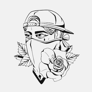 Free vector hand drawn chicano tattoo illustration