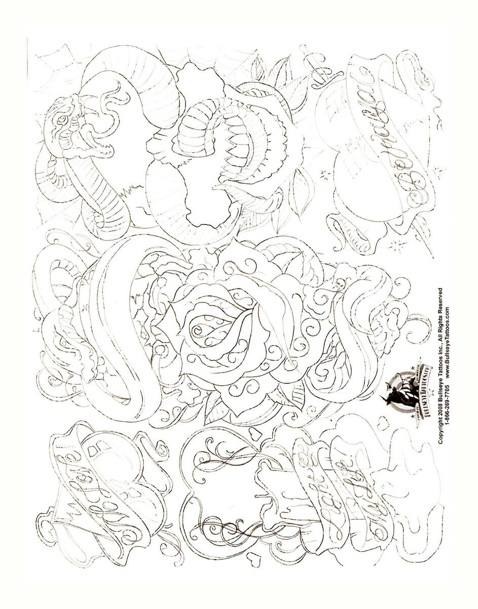 Boog gangsta style tattoo flash set sheets with linework gangster x