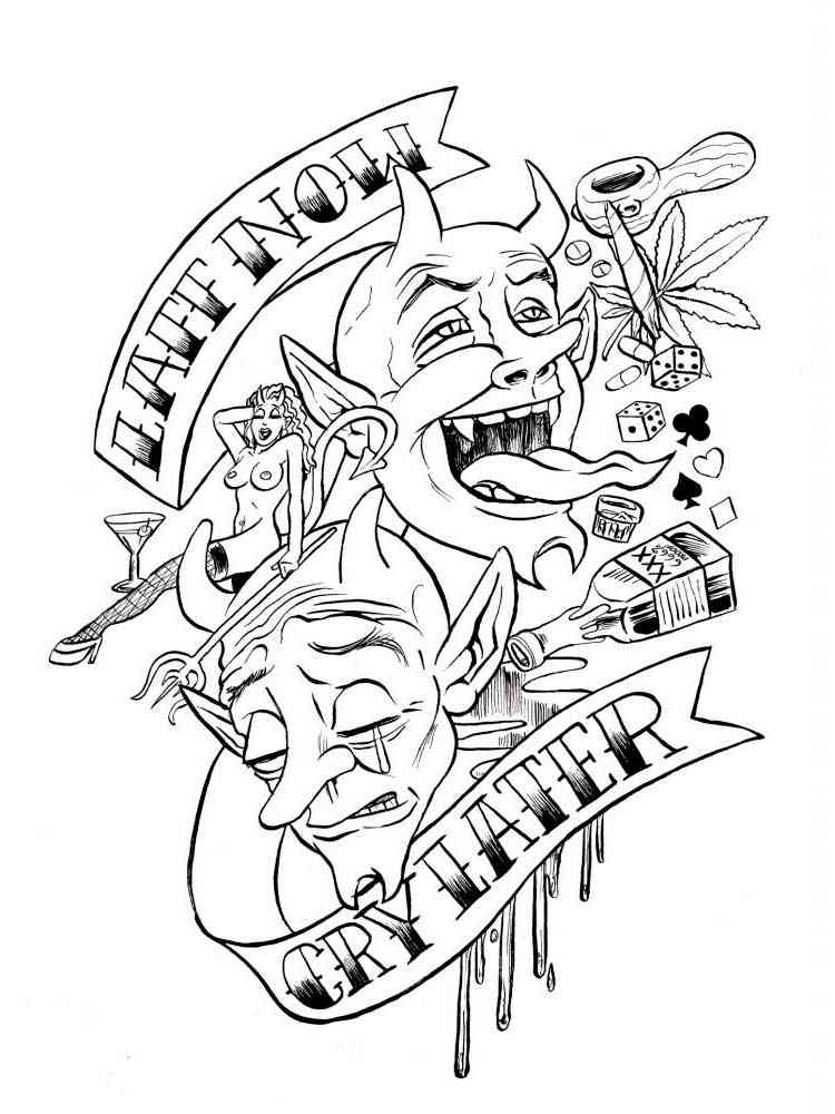 Tattoo coloring pages for adults