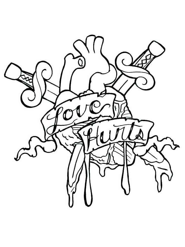 Tattoo coloring pages for adults