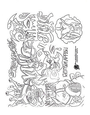 Boog gangsta style tattoo flash set sheets with linework gangster x