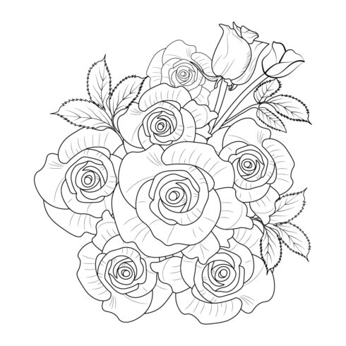 Rose flower bouquet drawing outline rose drawing rose drawing the outline stencil rose drawing the outline outline stencil rose tattoo drawing realistic rose outline stencil rose tattoo rose flower bouquet illustration rose