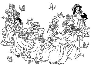 Princess coloring pages for adults kids