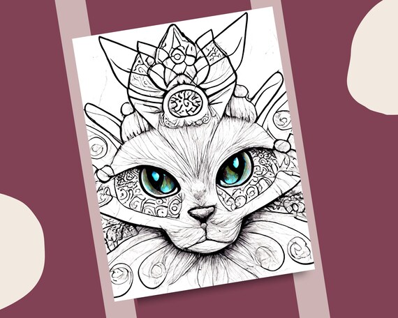 Pãginas para colorear de cabezas de gatos ilustraciones de gatos realistas y libro para colorear imprimible con diseão de mandala regalo para amantes de los gatos