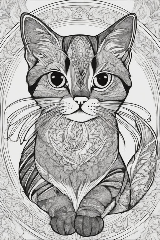 Cat tattoo fully cubism sketch