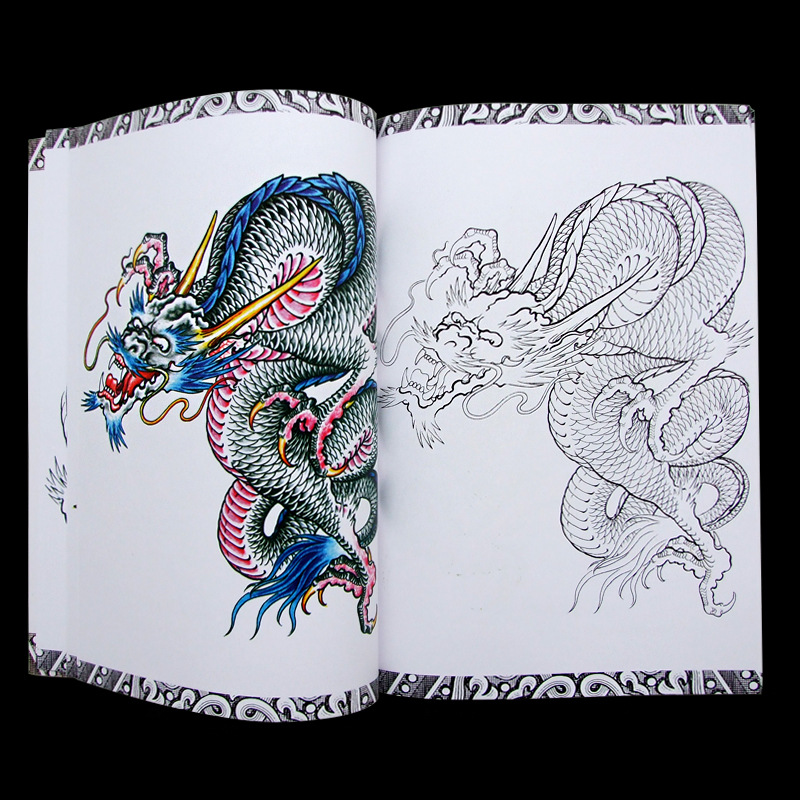 Dragon tattoo book chinese mythology tattoo splendid atlas phoenix totem line drawing colorful pattern accessories body art a