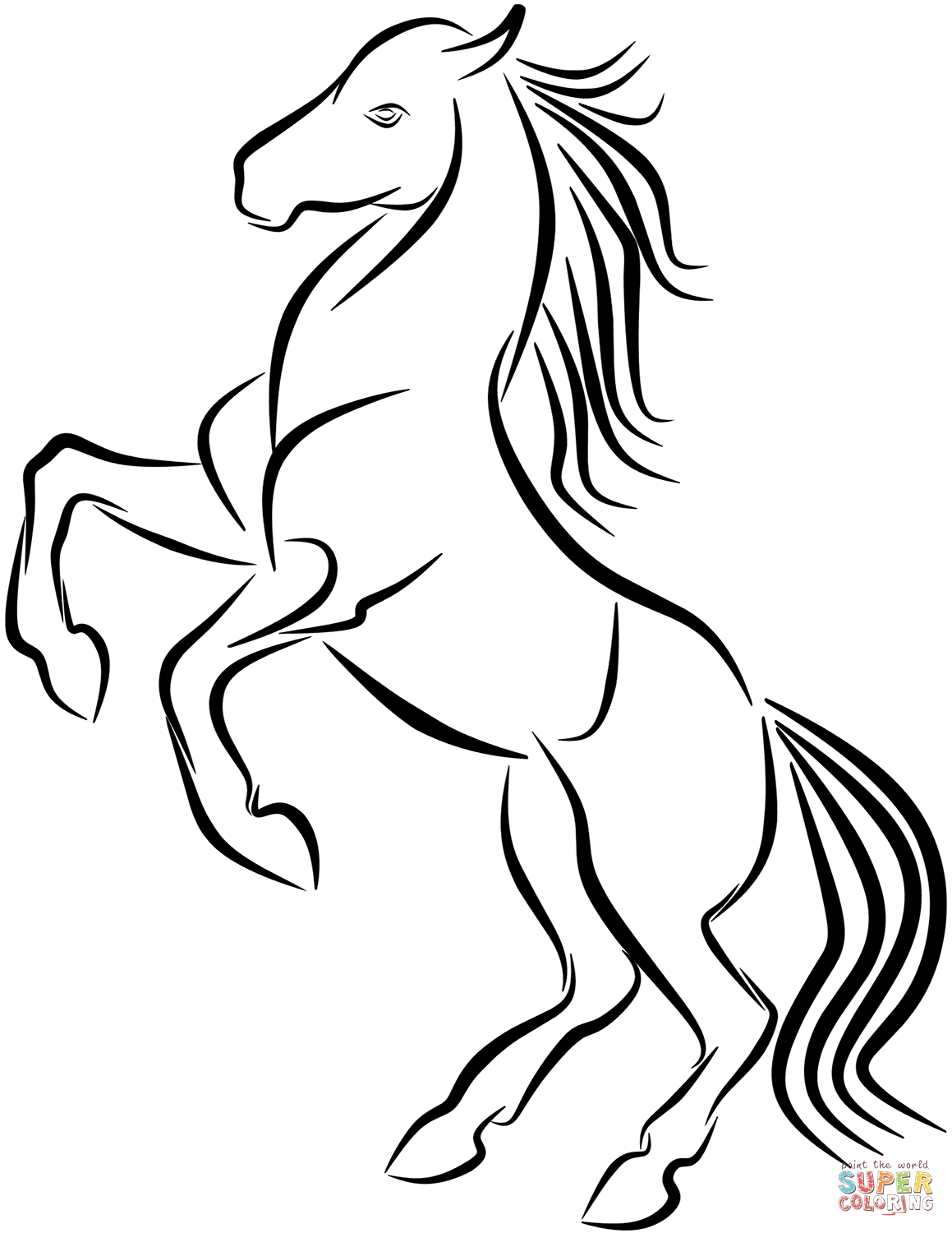 Dibujo de tatuaje de caballo para colorear dibujos para colorear imprimir gratis