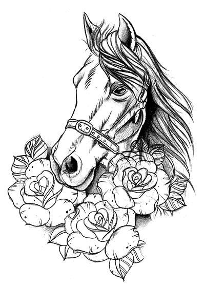 Kinda like this horse tattoo design horse coloring pages horse drawings