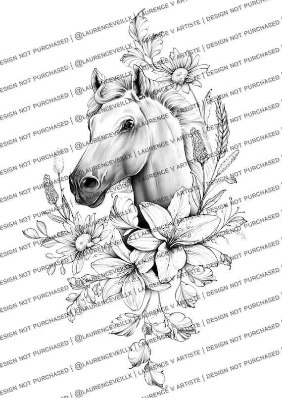 Ideas de diseão de tatuajes para mujeres descargar esquema de plantilla de dibujo flor silvestre de la margarita del lirio de caballo tatuaje femenino de media manga muslo cadera