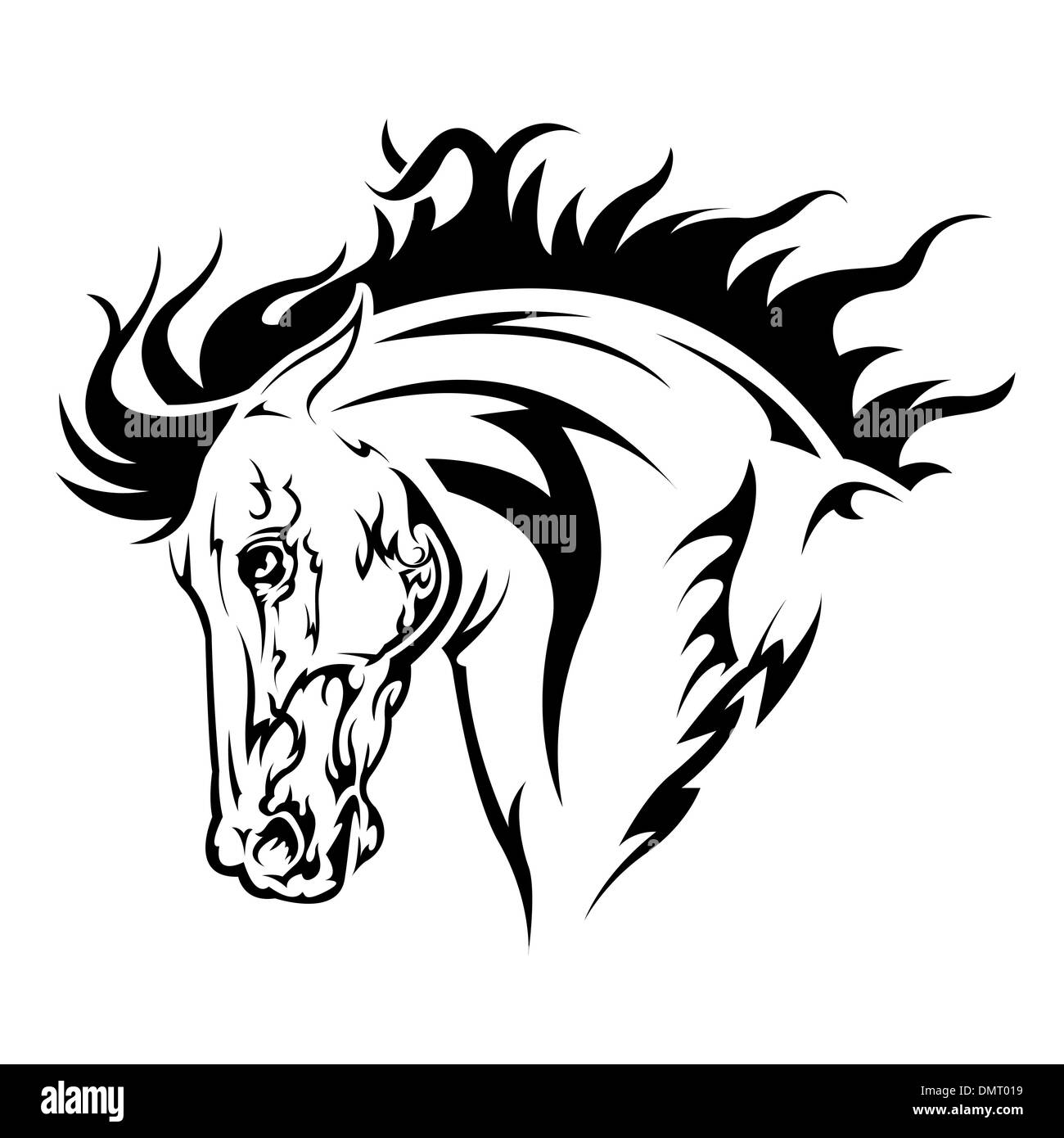 Horse tattoo imãgen vectorial de stock