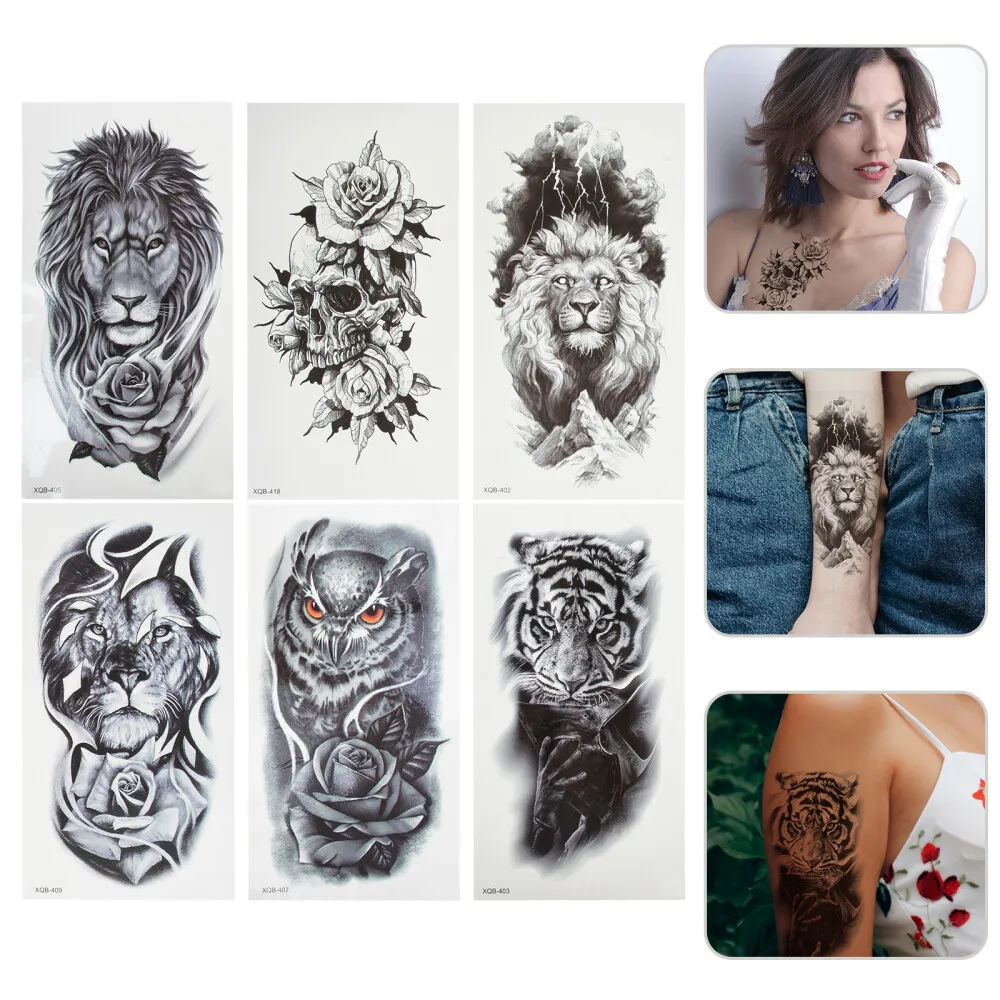 Sheets for men arm arm temporary tattoos fake lion tattoos tattos