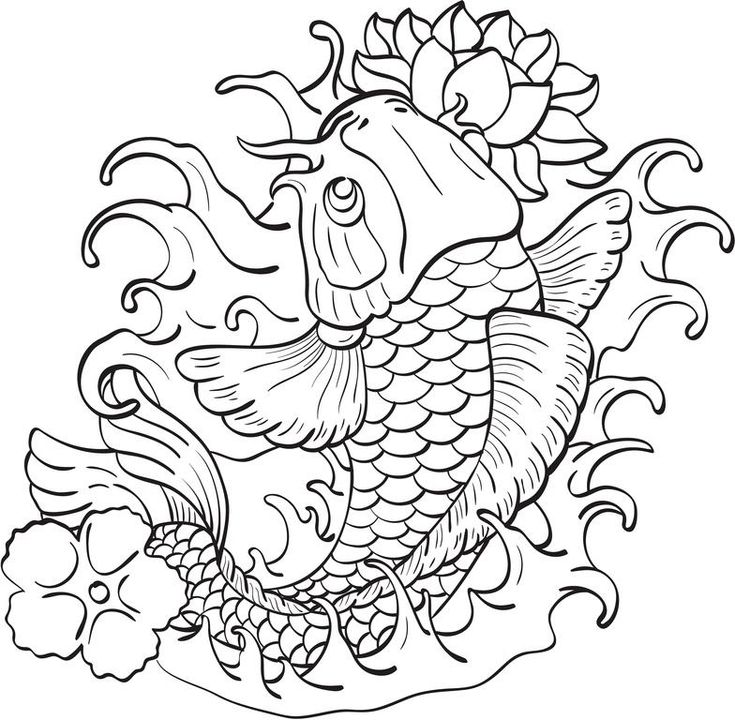 Plantillas para tatuajes del pez koi pez koi pez koi dibujo tatuaje pez koi significado