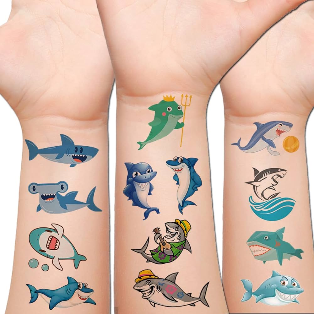 Hohamn shark temporary tattoos for kids