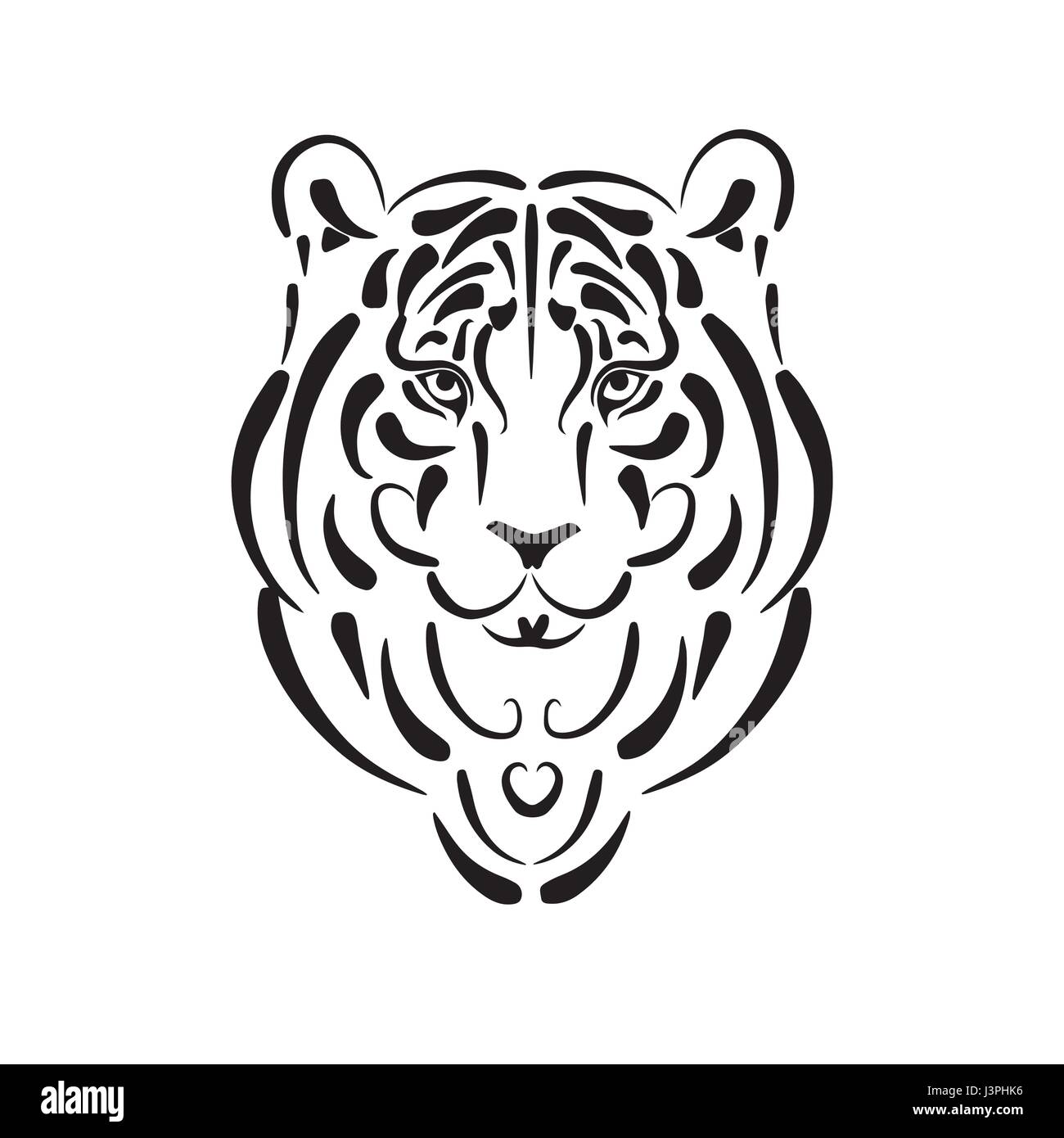 Diseão de tatuaje de tigre imagen vector de stock