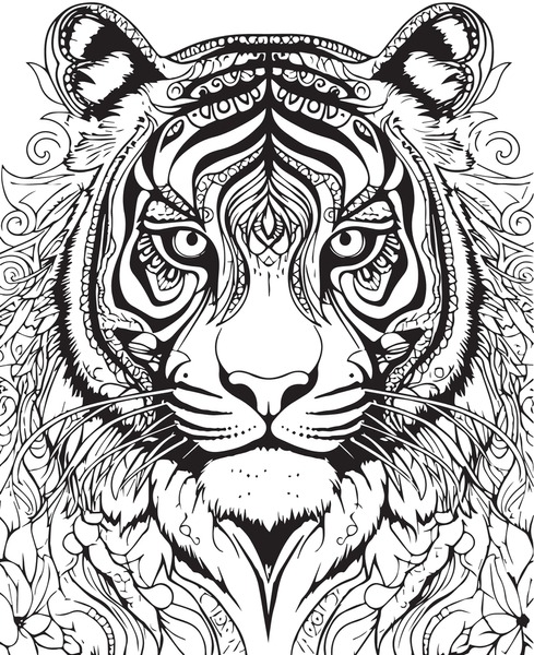 Imãgenes fotos de stock objetos en d y vectores sobre coloring page tiger