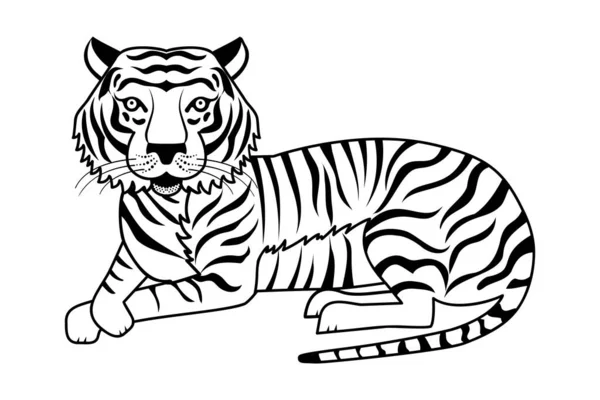 Coloriage de tigre imãgenes vectoriales grãfico vectorial de coloriage de tigre