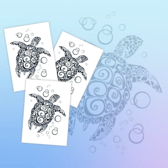 Transferencias temporales de tatuajes de tortugas marinas juego de pegatinas para el cuerpo de animales del ocãano ideal o recuerdo de fiesta de cumpleaãos bajo el mar regalos para niãos