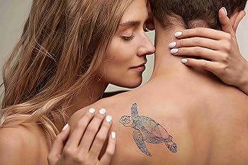 Dopetattoo hojas de tatuajes temporales tortugas marinas tortuga tatuaje temporal cuello brazo pecho para mujeres hombres adultos belleza y cuidado personal