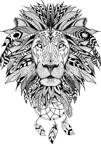 Dibujos para colorear para adultos todos los temas posibl imprimir gratis geometric art animal lion mandala indian feather tattoos