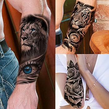 Tasroi sheets black large temporary tattoos for men tribal maori tiger lion pray nun women arm flower tattoo temporary fake stars words letters tattoos for adults kids face chest neck tatoo