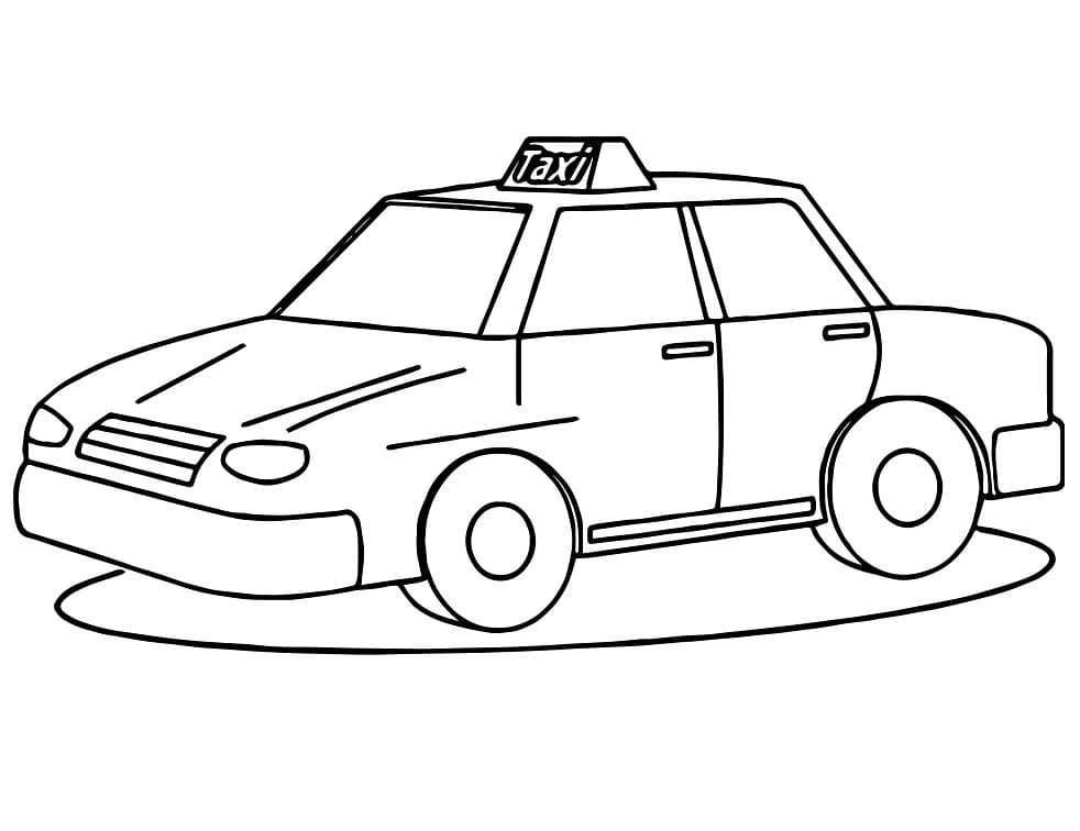 Print taxi coloring page