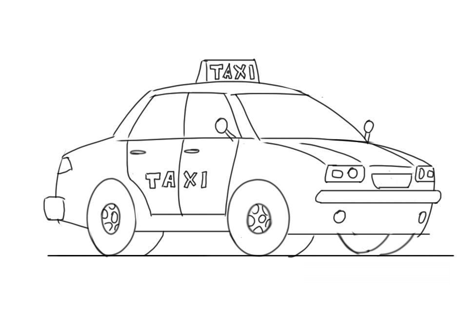 Coloring page taxi transportation â printable coloring pages