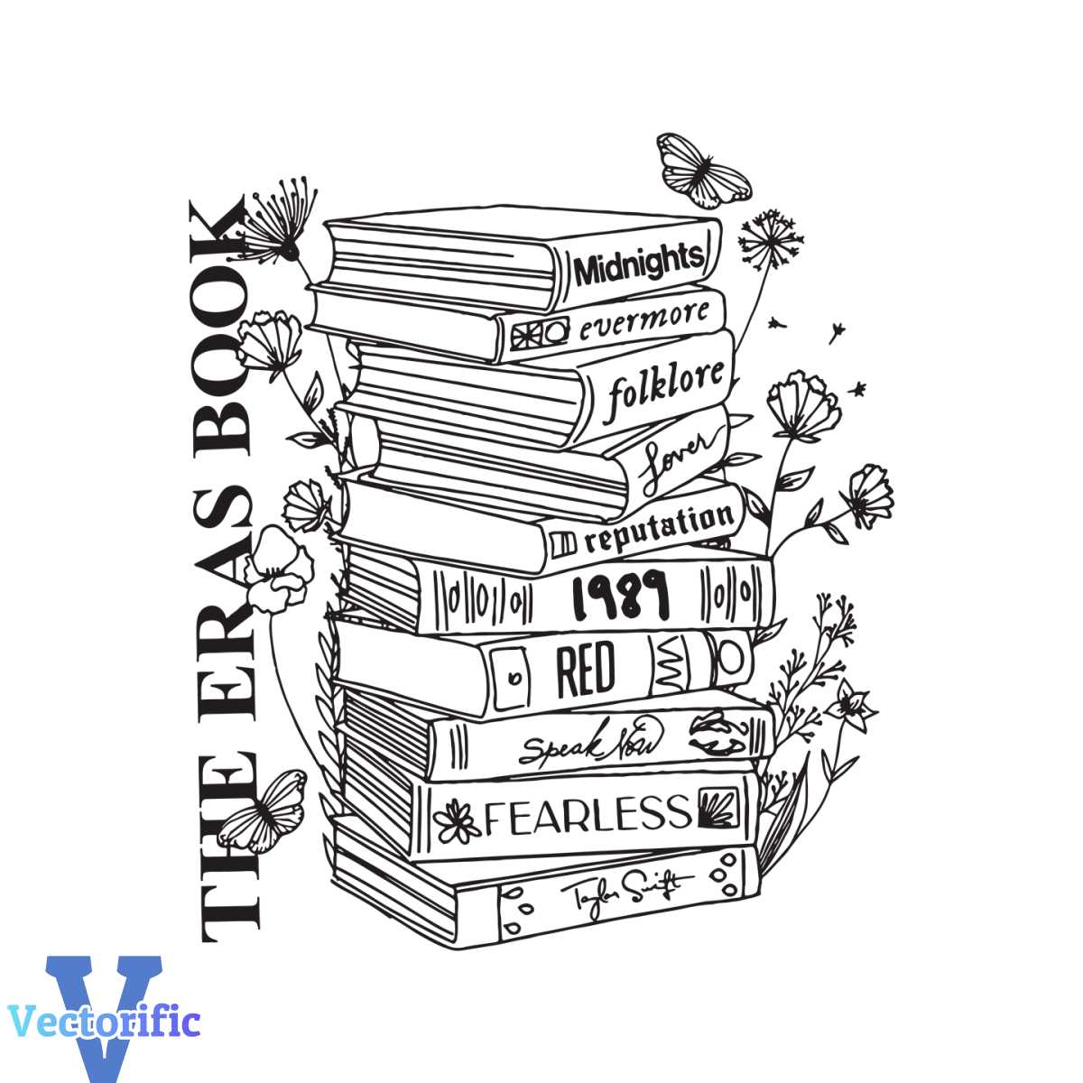 The eras book taylor swift album svg swiftie books svg file